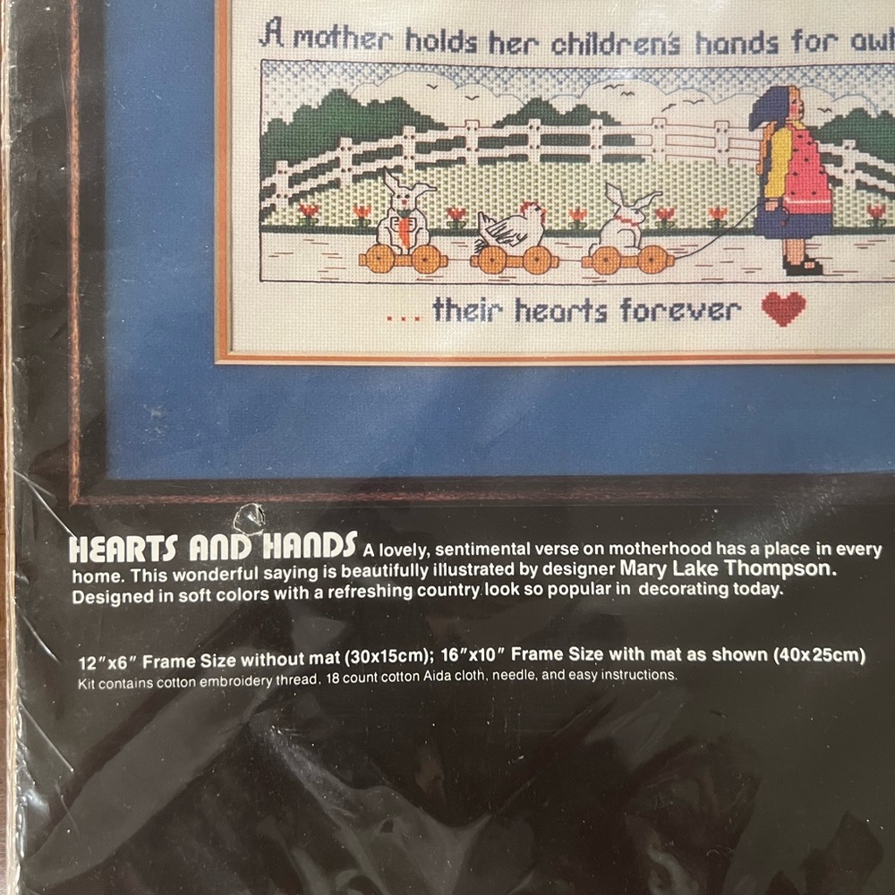 Dimensions Cross Stitch Kit 1984 Mothers Hearts and Hands, Stitching Frame Incl - Picture 6 of 6